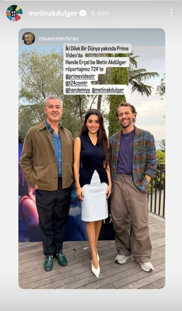 Aspettiamo l'intervista 🤍💙
#HandeErçel #MetinAkdülger #İkiDünyaBirDilek