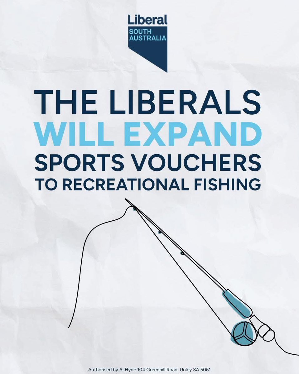 Under a new Liberal Government’s plan to Save Our Seas, we will expand the Sports Voucher program to eligible fishing equipment from South Australian retailers.
The expansion will allow families to use their voucher to purchase essential fishing equipment valued up to $100.