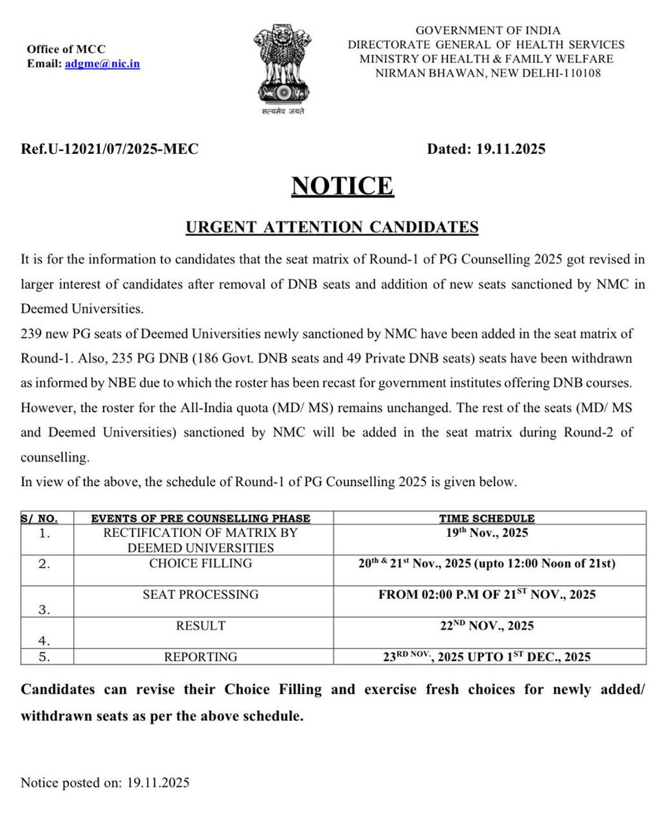 dr_naval_'s tweet image. Hope everything will be fine now onwards….🙂
New Schedule in the market guys.
#MedTwitter #mcc #neetpgcounselling2025 #neetpg2025