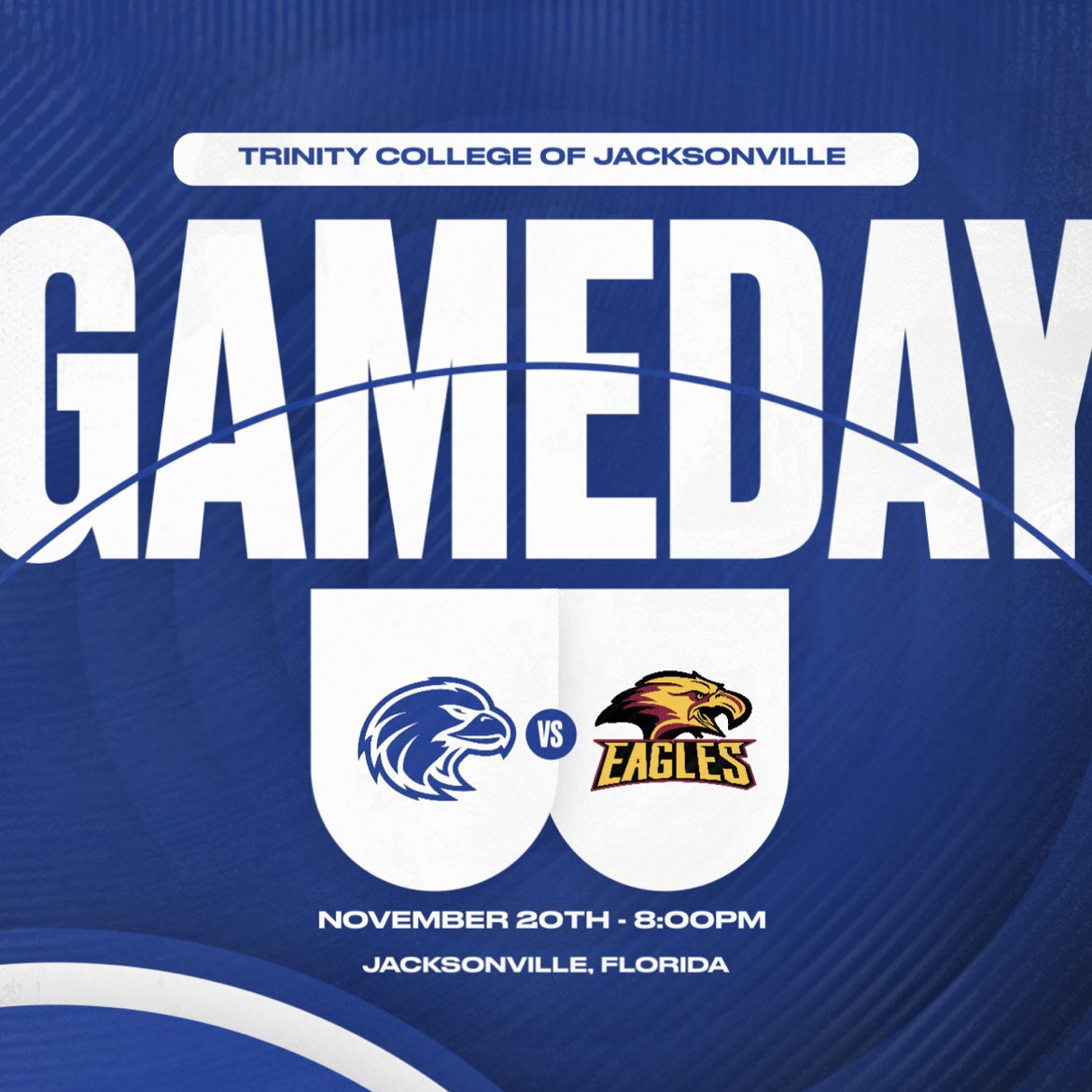 Game 8️⃣

🆚 Fort Lauderdale
🕖 8:00 PM ET
📍 Jacksonville, Florida

@TCJEagles | #TCJEagles