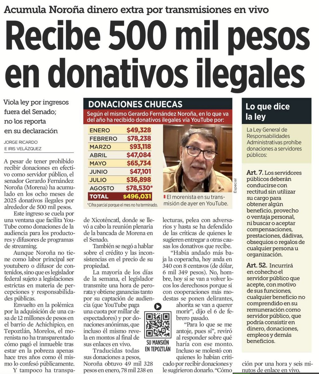 Y a todo esto <a href="/Claudiashein/">Claudia Sheinbaum Pardo</a> dónde está Romo y por qué el líder de la barredora sigue con fuero, ya mero sale su jefe el Narcohuachicolero a presentar su libro que por cierto tiene que andar sin guarros porque está en la Constitución y él no tiene fuero peeerooo si DELITOS 🤷‍♀️