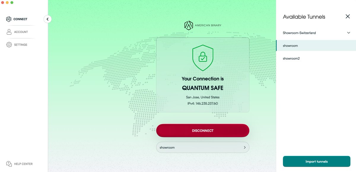 Beta testing <a href="/American_Binary/">American Binary</a>'s PQC VPN. That was the easiest, least painful security product install ever. 

I am Quantum-Safe 😀

Congrats <a href="/IamKevinPKane/">Kevin Kane</a> and team! Absolutely stoked to see it go live to all in December!