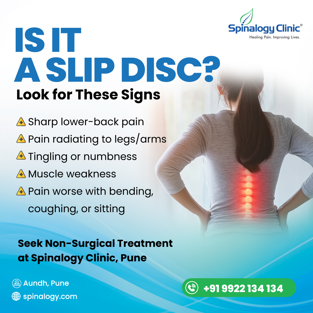 spinalogy's tweet image. Is your back sending distress signals? 

Sharp pain in the lower back, numbness, or radiating discomfort can be warning signs of a slip disc...

Get more info: spinalogy.com

#SlipDisc #BackPainRelief #Physiotherapy #PuneClinic #BackPain
