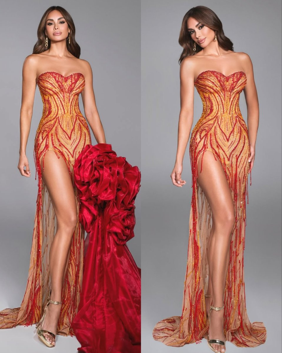 El vestido de la preliminar retratado en el lookbook antes de viajar a Tailandia ✨🇨🇴