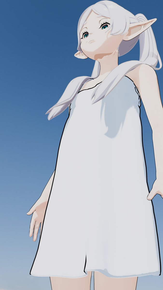 forsavide's tweet image. Using @Dreamubun&apos;s Frieren model to help give some possible reference to this trend at various lighting angles.