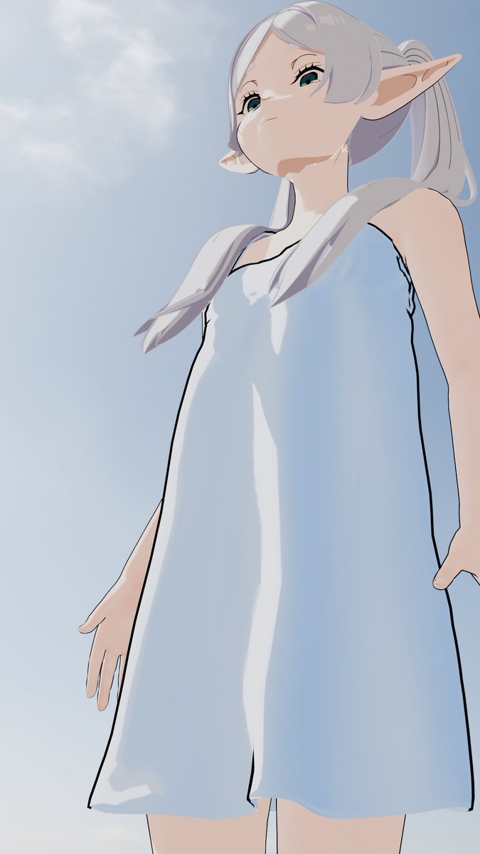 forsavide's tweet image. Using @Dreamubun&apos;s Frieren model to help give some possible reference to this trend at various lighting angles.