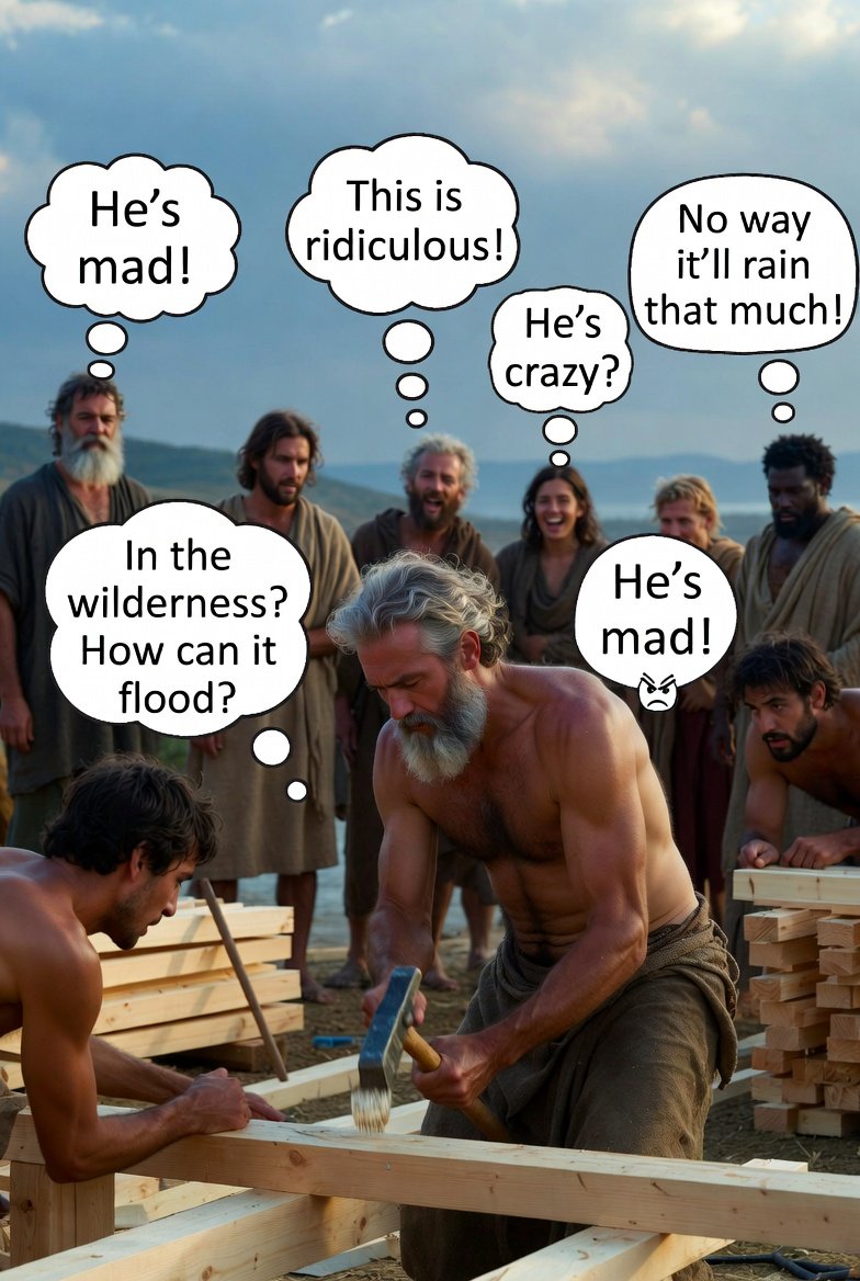 A People who stare at the sky!!

Noah's generation laughed at Invisible rain on dry land, the form of judgement, God had decreed upon them looked foolish.  

People laugh at #Rapture another group of people staring at the sky!! 

Both Noah’s ark and the rapture sound crazy to the