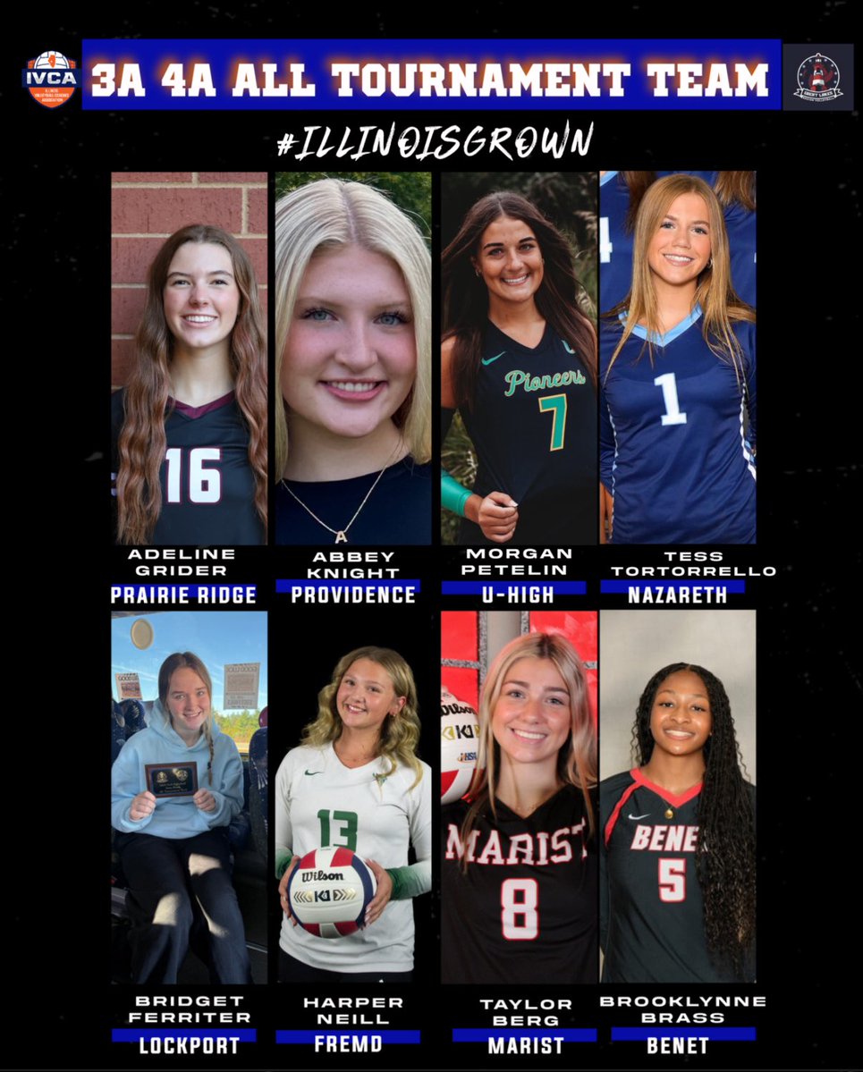 IVCAcoaches's tweet image. In partnership with the Great Lakes Volleyball Region we are excited to recognize our 2025 State Finals All-Tournament Team! Congratulations ladies on incredible seasons and an impressive state tournament! #IllinoisGrown 🟠🏐🔵
@GreatLakesVB