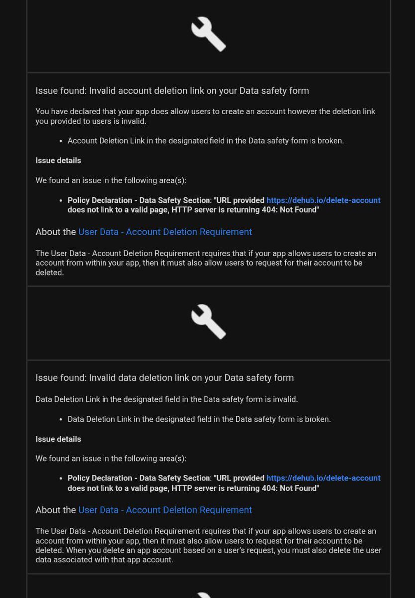 Google have reviewed the DeHub app and the only issues found were simple fixes with links to add!

Updates on Apple due imminently...