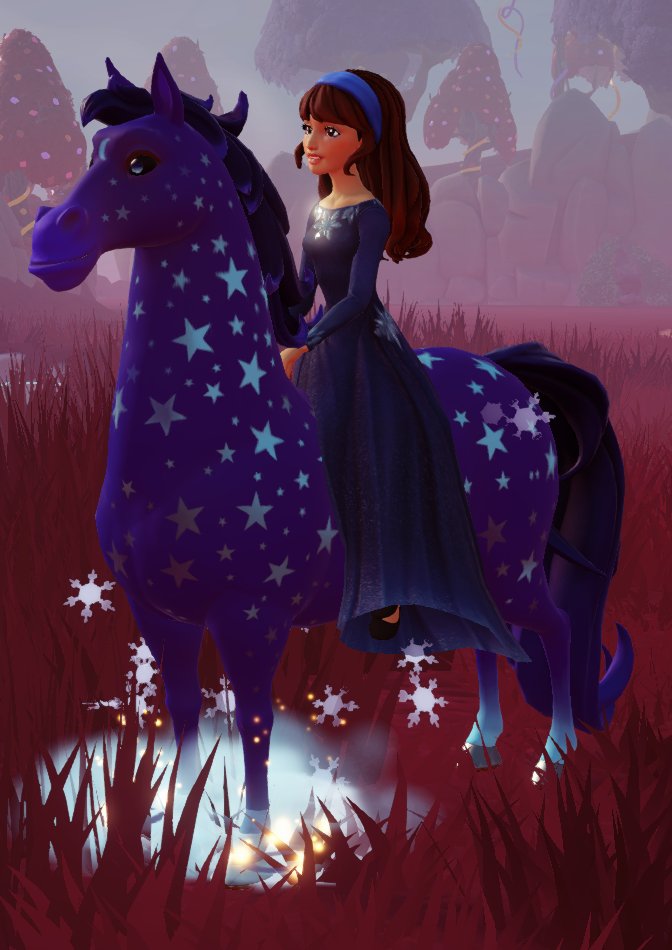 Sharni_Matthews's tweet photo. Me and my horse Nova Nyx 😊💙 #DreamlightValley #WishblossomRanch #DLV #Disney https://t.co/5LiF5zpe4C
