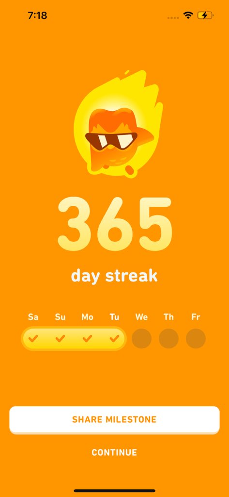 One year re-learning Hebrew so I can converse with my girlfriend’s grandma and family :)