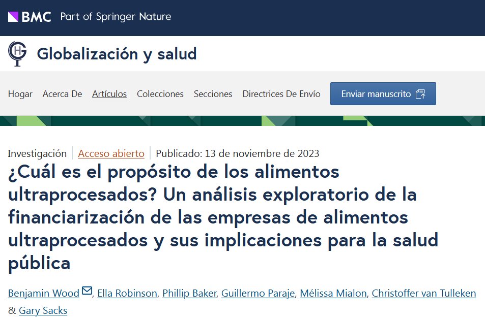 Alimentos ultraprocesados: es hora de anteponer la salud al beneficio.

RECOMIENDO: Apoyar economías alimentarias alternativas.

The Lancet ha publicado un estudio el 18 de noviembre de 2025. 
Aporto que la ingesta continua de alimentos ultraprocesados (UPF) modifica el