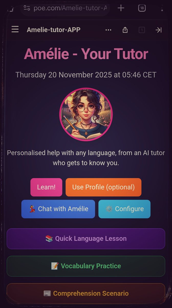 ademcampbell's tweet image. Ai app via @poe_platform : #learnanylanguage #learningtoearning
--&amp;gt; poe.com/adespress