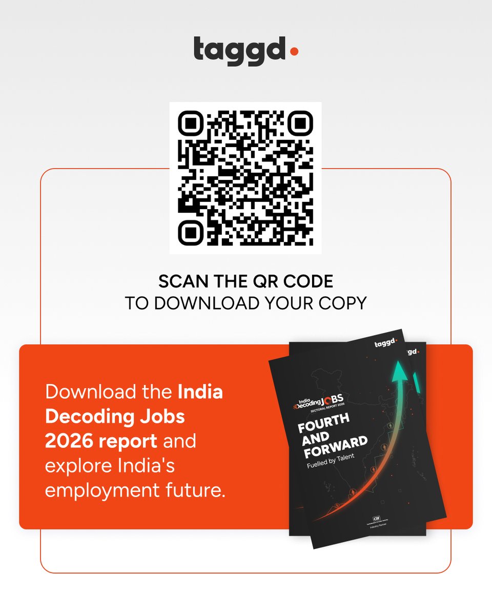 _taggd's tweet image. From engineers on the shop floor to healthcare specialists, from sales executives to fintech analysts, India’s frontline workforce is the true heartbeat of our economy.

Download the report now: lnkd.in/gtci32YT

#DecodingJobs2026 #HiringTrends #Jobs