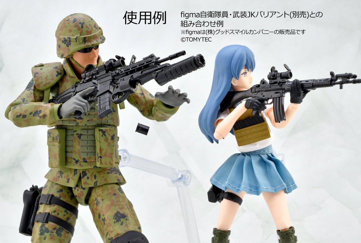 LittleArmory's tweet image. ＼好評発売中 #リトルアーモリー ／
20式小銃＆てき弾発射器

自衛隊の最新ライフル、20式がグレラン付きモデルになって登場！
ノーマルタイプのリトアモ20式とは異なるマークスマン向けスコープが付属しています。
箱絵は、制服姿の豊崎二等陸尉👩‍🏫

取材協力：陸上自衛隊 武器学校