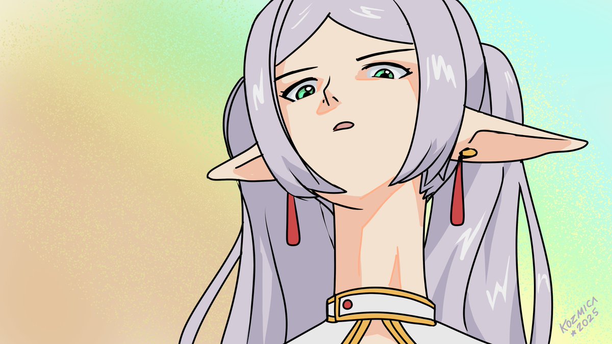 I wanted to try drawing Frieren looking up too!