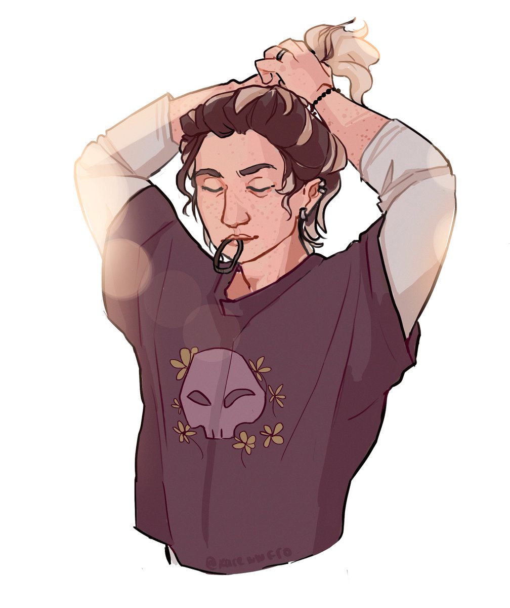 karennfro's tweet photo. Lucas amarrando o cabelo = fudeu.

fanart desse lindão q eu já amo tanto 
#XdaQuestãoRPG https://t.co/63MMNCjb0f