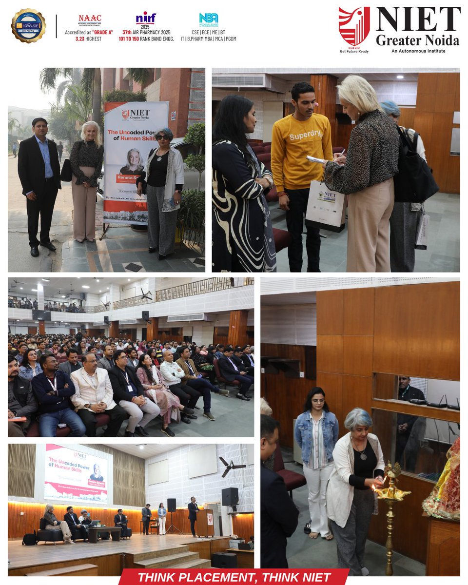 niet_grnoida's tweet image. NIET hosted an inspiring session on “The Uncoded Power of Human Skills” by Renata Sguario, Founder &amp;amp; CEO of Maxme (Australia). The session highlighted the growing importance of emotional intelligence, empathy, &amp;amp; nhuman connection in today’s tech-driven world
#NIET #GlobalLearning
