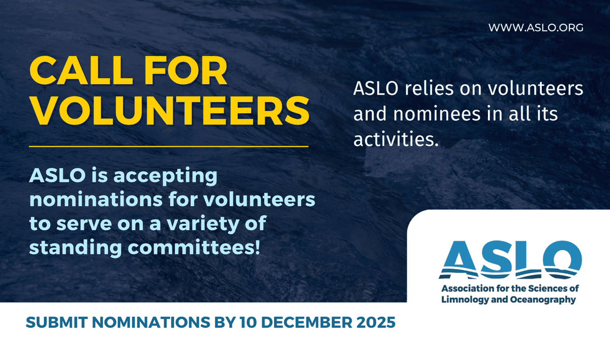 aslo_org's tweet image. Get involved with #ASLO! We are seeking volunteers to serve on our standing committees. 

Whether you are a grad student, #ECR or established scientist, committee service is a rewarding opportunity to gain valuable experience and support our global #aquaticsciences community.…