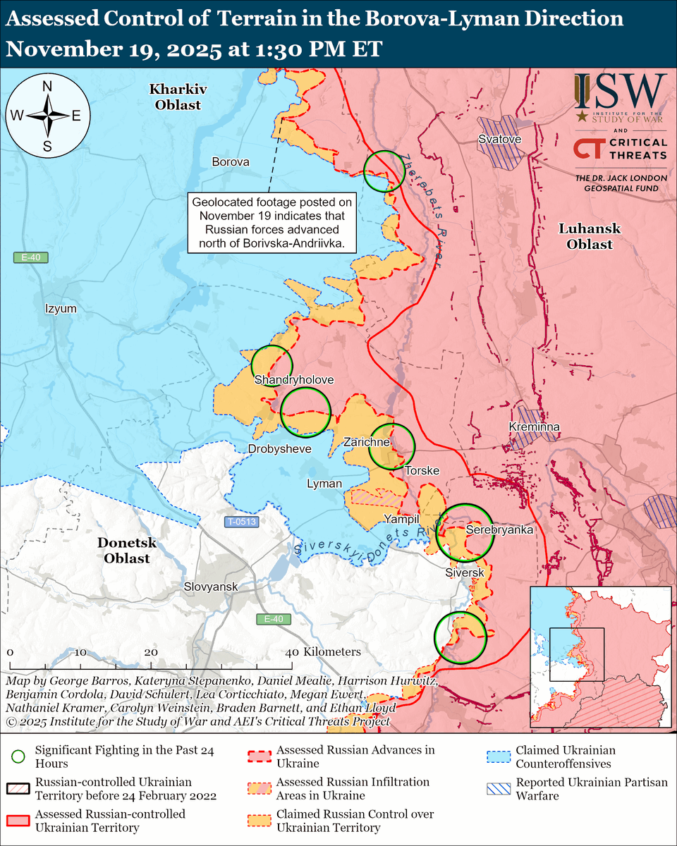 TheStudyofWar's tweet image. NEW: Russia killed at least 26 Ukrainian civilians and injured at least 139 on the night of November 18 to 19 during its combined missile and drone strikes that disproportionately impacted civilian areas.

Other Key Takeaways:

US and Russian officials reportedly drafted a…