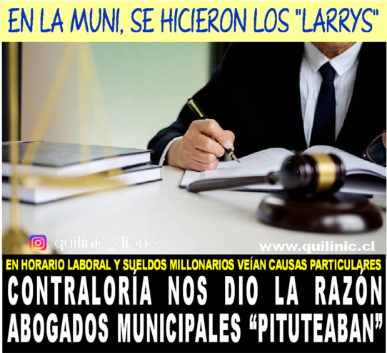 CGR ratifica que abogados municipales abordaban causas particulares en horario laboral instagram.com/p/DRQ9CVmDSkE/   facebook.com/photo?fbid=265… 
quilinic.cl