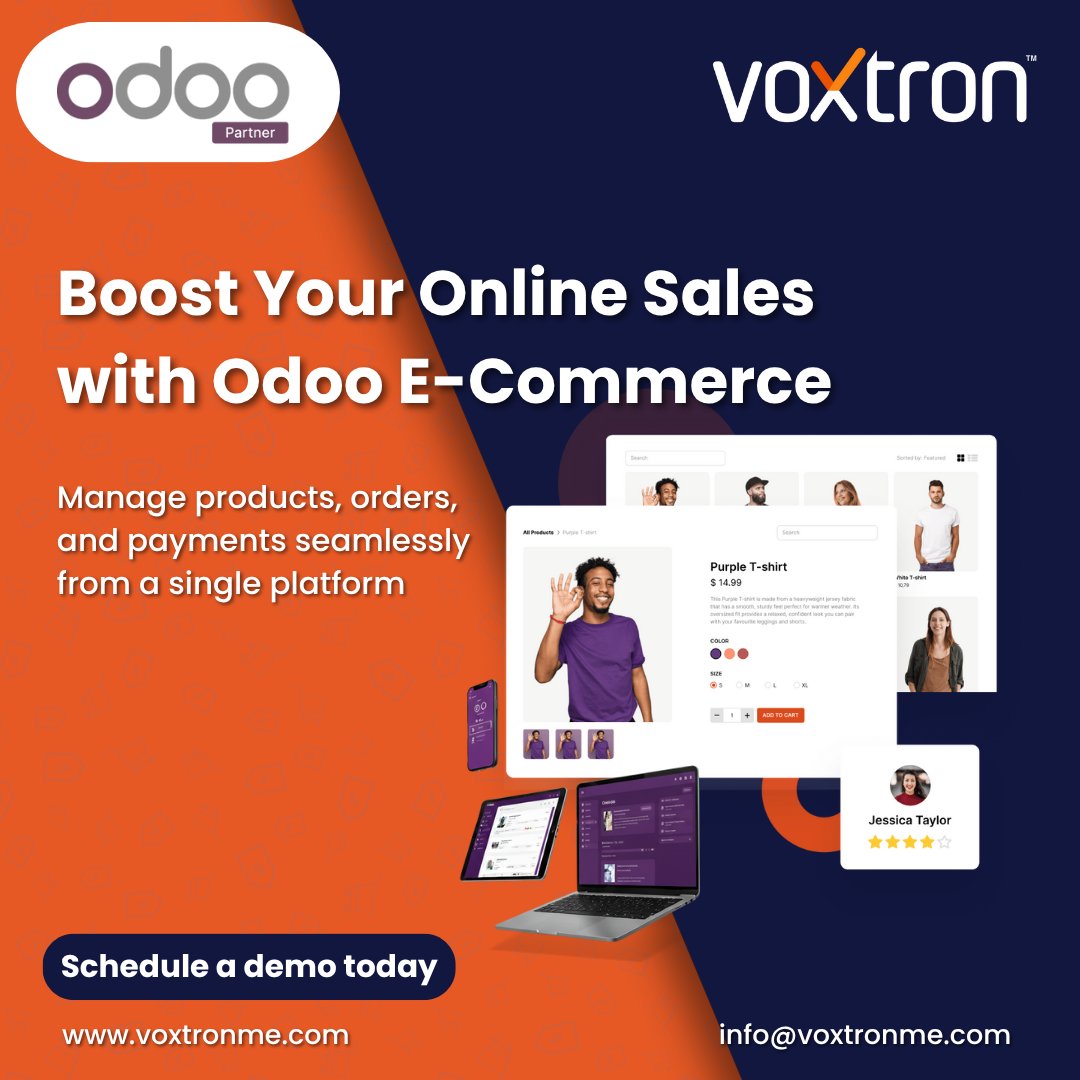 Voxtronsolution's tweet image. Odoo E-Commerce is the all-in-one platform to Boost Your Online Sales. Manage products, orders, and payments seamlessly—no more tool juggling! Get back to focusing on growth.
🌐 voxtronme.com
#OdooECommerce #BusinessGrowth