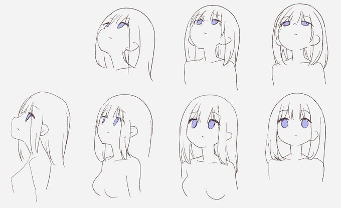 アオリ角度フェイス 習作落書き 