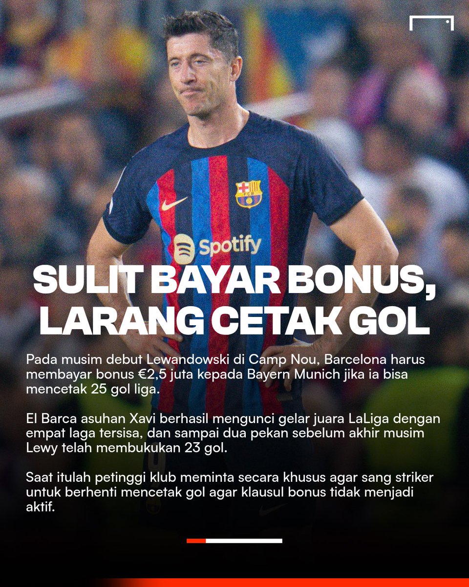 GOAL_ID's tweet image. Kisah dalam biografi Robert Lewandowski yang ditulis Sebastian Staszewski bikin geleng-geleng kepala: Barcelona diklaim melarangnya mencetak gol karena alasan ekonomi! 🤯

Jadi, ceritanya setelah Barca mengunci gelar juara LaLiga 2022/23 dan Lewy unggul jauh di daftar El Pichichi…
