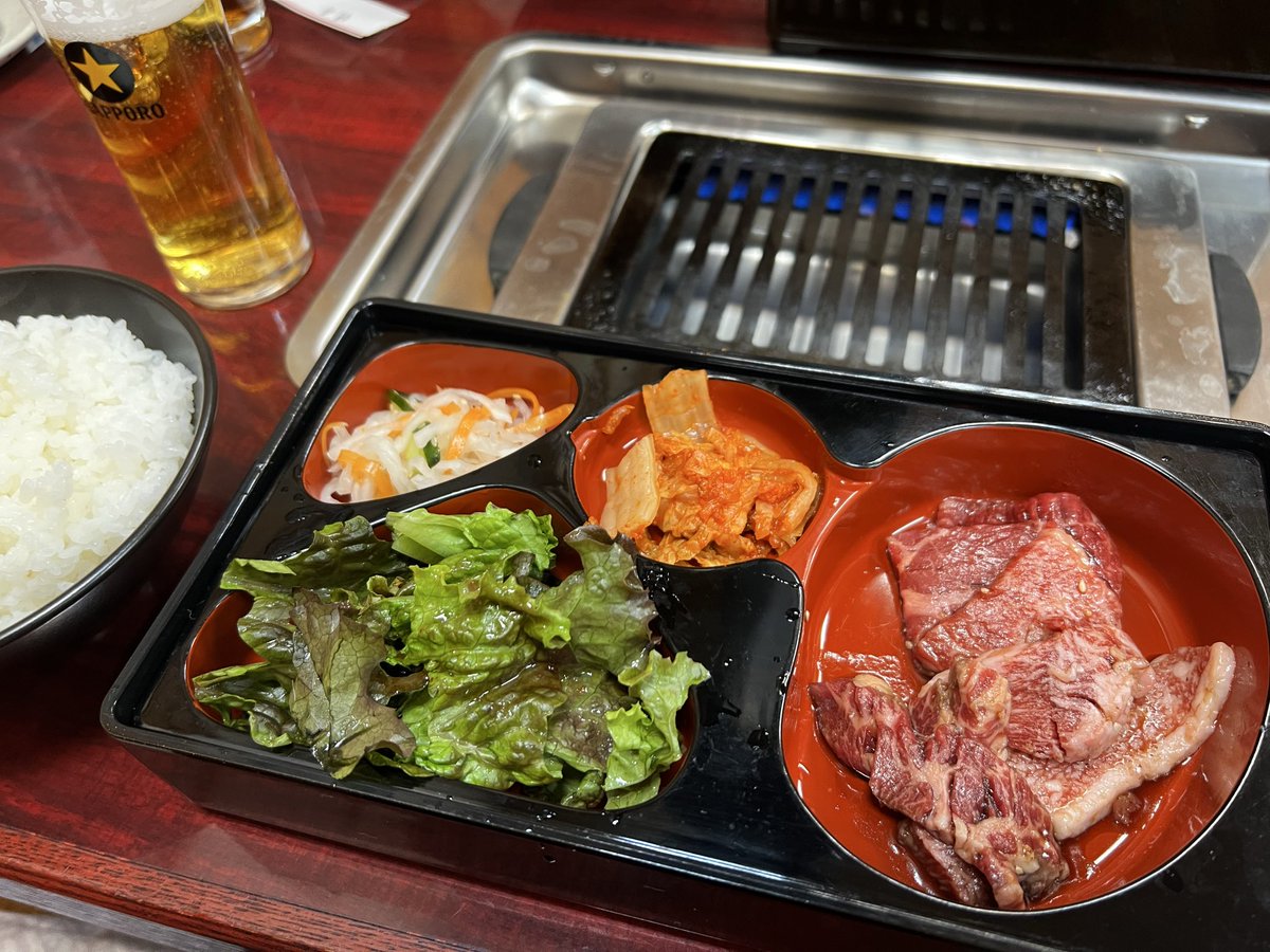 greendh's tweet photo. ランチ焼肉🥰🍻ご飯大盛り🍚 https://t.co/lubulUf5tM