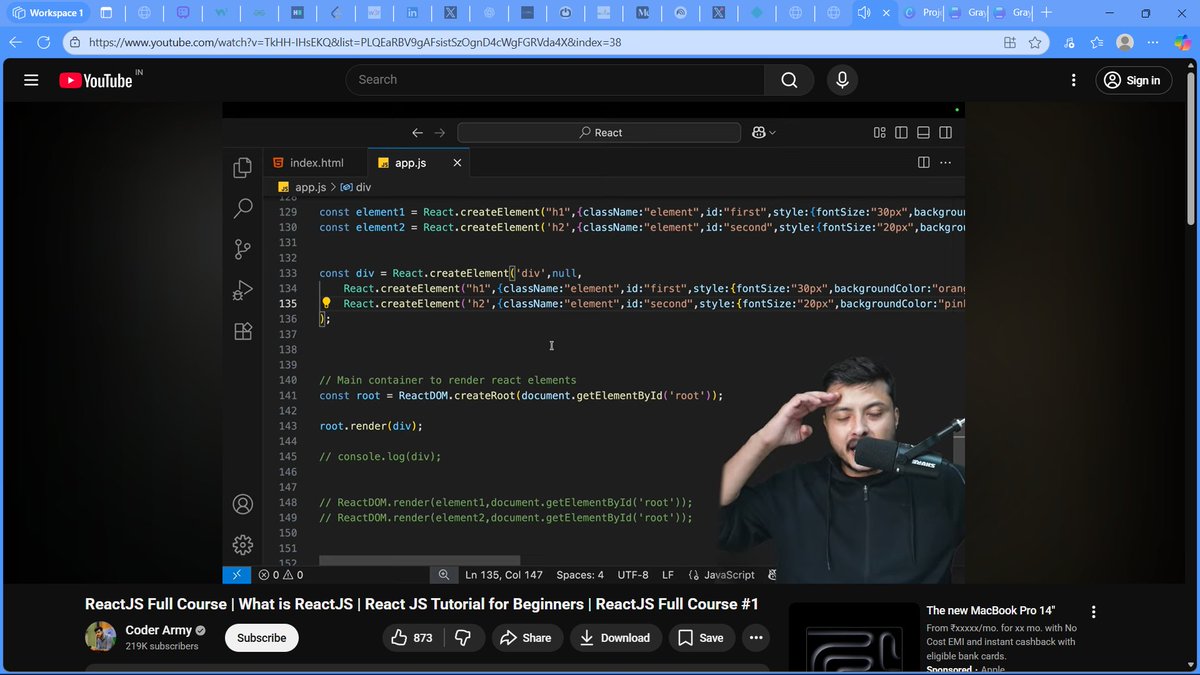 Ayushtiwari7819's tweet image. 🚀 Day 37 - Web Dev
       Started the ReactJS
        What is React?
Excited to dive into Components, Props &amp;amp; State next!
#ReactJS #WebDev #MERNStack #100DaysOfCode #LearningInPublic