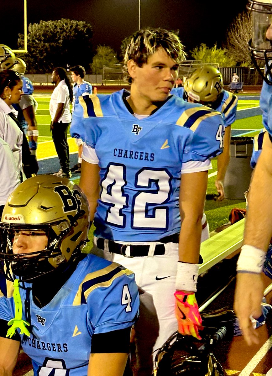 Photo Dump from last Friday night AzHS football and almost forgot! Fell in Live with this <a href="/BFHS_ChargersFB/">BFHS Chargers Football</a> Soph LB. Currently leading  the team in tackles 101, has 5-sacks for the top seeded Chargers. Wears
 #42 and his name is Tillman! Really, Tillman Grant! <a href="/DougTammaro/">Doug Tammaro</a> ❤️💪🙏
