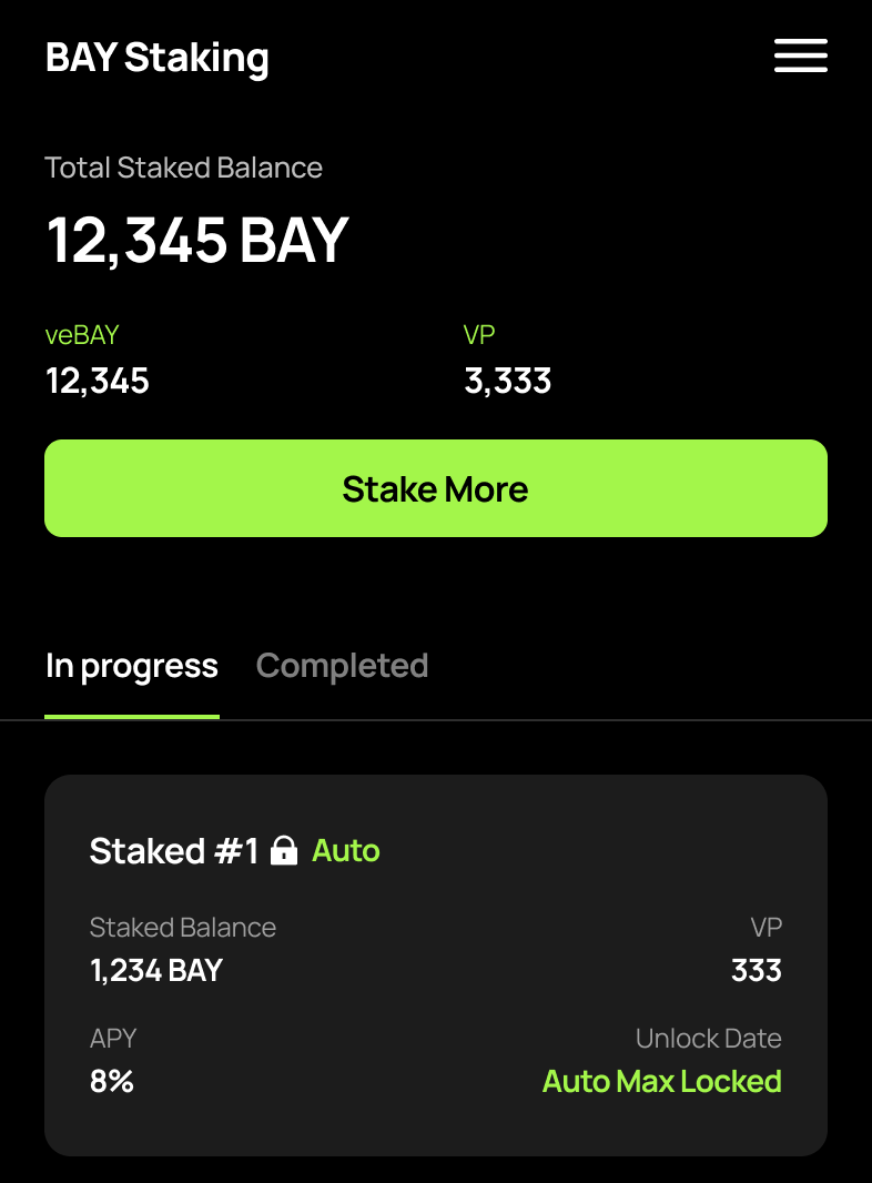MARINA_PROTOCOL's tweet image. ⚒️ On-Chain #Staking model combined with Voting Power is now fully developed and currently in testing.

💙 Stake your $BAY to earn rewards and gain governance voting power once the feature goes live.

🔥 And by making the most of $BAY Staking, you&apos;ll be able to secure the highest…