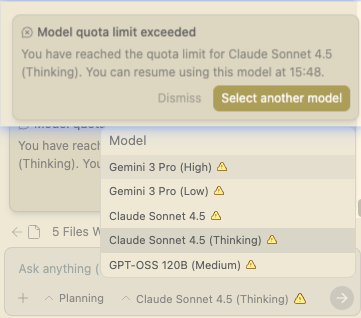 Model quota limit exceeded, haha😄! <a href="/GeminiApp/">Google Gemini</a> <a href="/antigravity/">Google Antigravity</a>