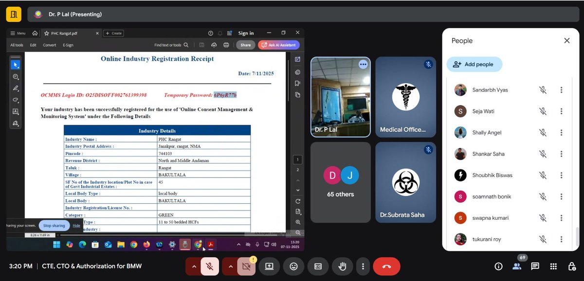 dstandamans's tweet image. Online training on the OCMMS Portal for CTE, CTO, and Authorization for HCFs, conducted by ANPCC, was on 07.11.2025 at DHS.