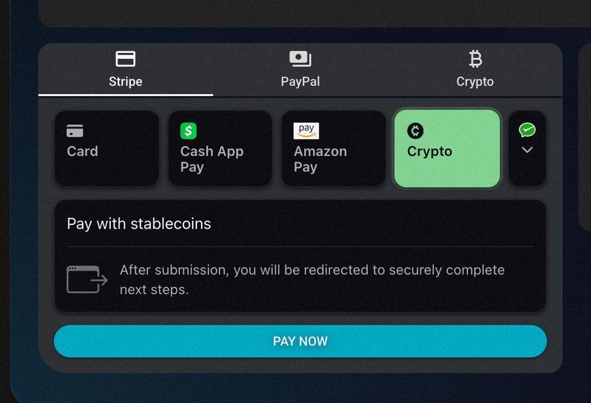 fiddlart's tweet image. 🚀 New Stripe Payment Methods on Fiddl.art!
We’ve added more ways to pay through Stripe — giving creators a smoother, more flexible checkout experience. 🎉
You can now top up your Fiddl Points using:

💳 Card
💸 Cash App Pay
🛒 Amazon Pay
🪙 Crypto (USDC supported)…