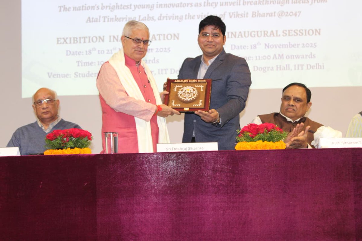 VidyaBharatiIN's tweet image. #Techathon 2025 kicks off at IIT Delhi!
Jointly organized by #VidyaBharati &amp;amp; #UnnatBharat Abhiyan, the 4-day national event brings together 100 ATL innovators from across India to showcase projects in AI, HealthTech, Waste Management, 3D Modelling, and more.
@iitdelhi