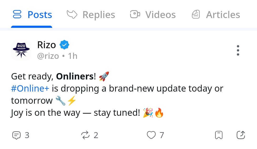 RizoWeb3's tweet image. Get ready, Onliners! 🚀
#Online+ is dropping a brand-new update today or tomorrow 🔧⚡
Joy is on the way — stay tuned! 🎉🔥

Online+ 👉 online.io/@rizo

@ice_blockchain $ICE $ION #Web3