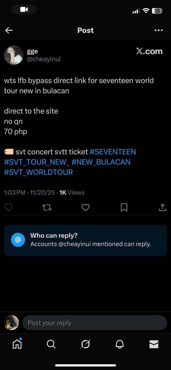 julbudol's tweet photo. SCAM!!!!!!

svt new bulacan direct link.

maribank account ending 6667!

PLEASE DONT TRANSACT. KAHIT 70 PESOS LANG YAN.

#SEVENTEEN #NEW_BULACAN #SVT_WORLDTOUR #SVT_TOUR_NEW_ https://t.co/xGbvFaxQ1K