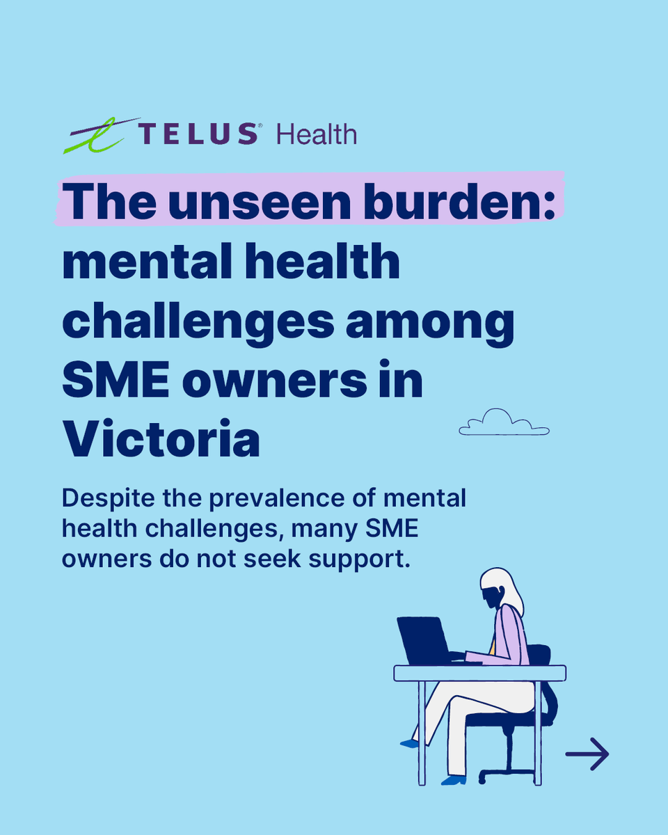 vicchamber's tweet photo. Feeling overwhelmed at work? You’re not alone.
Victorian workers in small &amp; medium businesses can access FREE 24/7 mental health support—including 4 counselling sessions.
📞 Call 1800 318 421 or visit TELUS Health. https://t.co/0p1WqlgPJ1