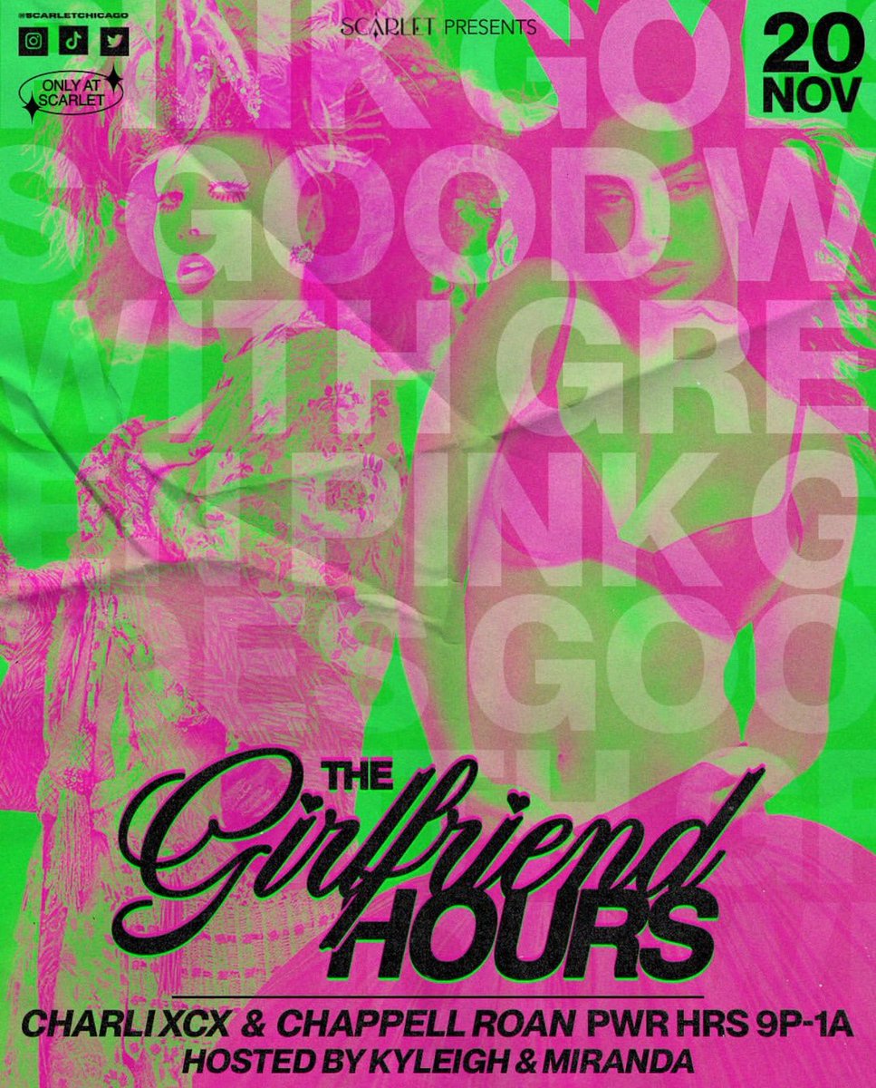 TOMORROW 🩷💚 GFH is the 365 Pony Club!!!! GFH is back hosted by me and <a href="/justmirandachi/">mirandachicago</a> with very special guest host, my soul sister <a href="/venus_flysnatch/">xoxo,Cami</a> !!! maybe we’ve even got some performances up our sleeves ;) SEE U THERE LETS GET IT HOT LIKE PAPA JOHN!!! only at <a href="/ScarletChicago/">Scarlet Bar Chicago</a>