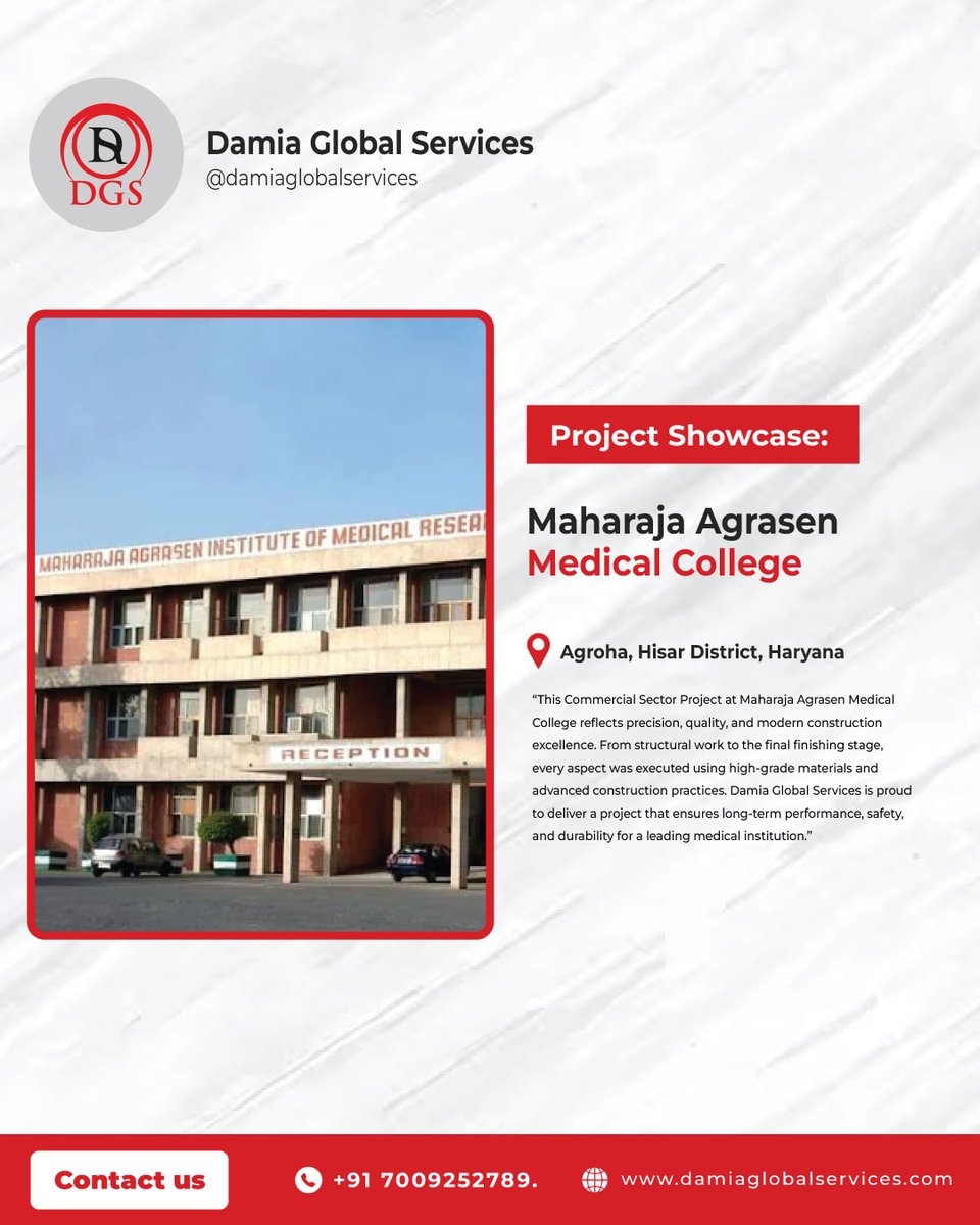 damiaservices's tweet image. Project Showcase: Maharaja Agarsen Medical College – Another successful delivery by Damia Global Services.

#damiaglobalservices #projectcase