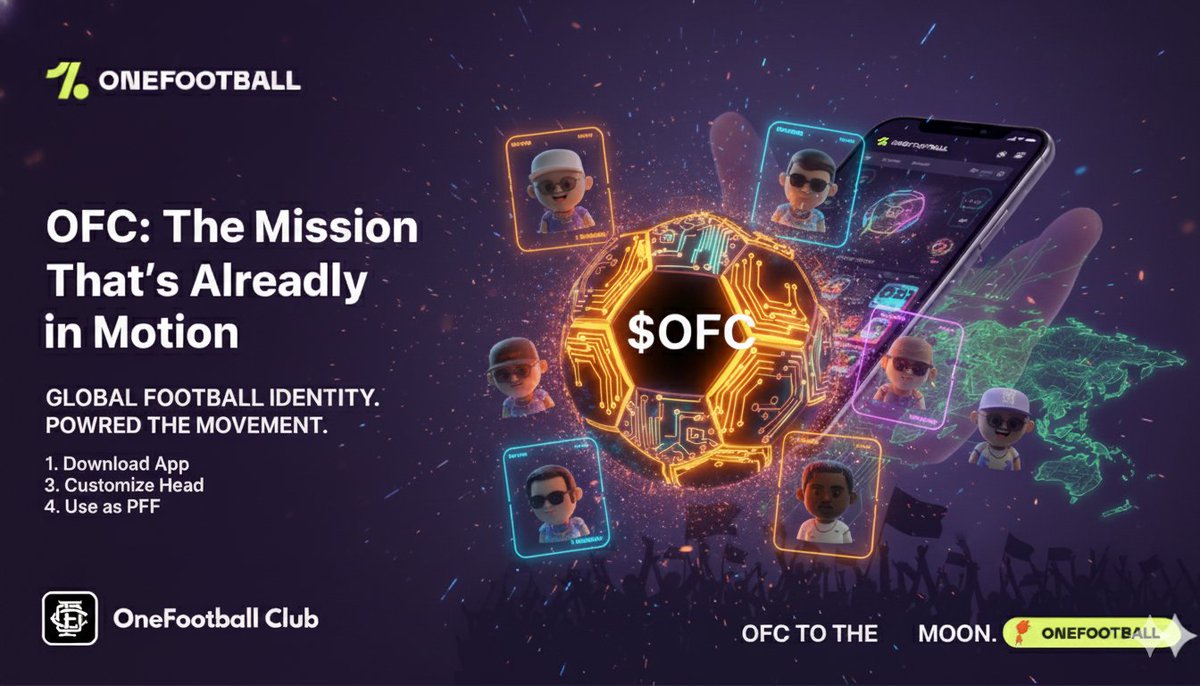 Zubair_Labs's tweet photo. OFC: The Mission That’s Already in Motion
The takeover has already begun and the world is slowly waking up to what OFC is building.

This isn’t just another project.
This is a global football identity system, powered by millions of real fans and a mission that cannot be stopped.

If you’re not rocking your @OneFootball Head, you’re missing the signal.
The movement is growing every single day louder, stronger, and more unstoppable.

All you need to join?

1. Download the OneFootball app
2. Create your Football ID
3. Customize your unique Football Head
4. Use it as your PFP and rep the culture

Simple. Powerful. Global.

This is the future of football fandom and $OFC will be at the center of it all.
The earlier you lock in, the bigger the wave you’ll ride.

OFC Onwards