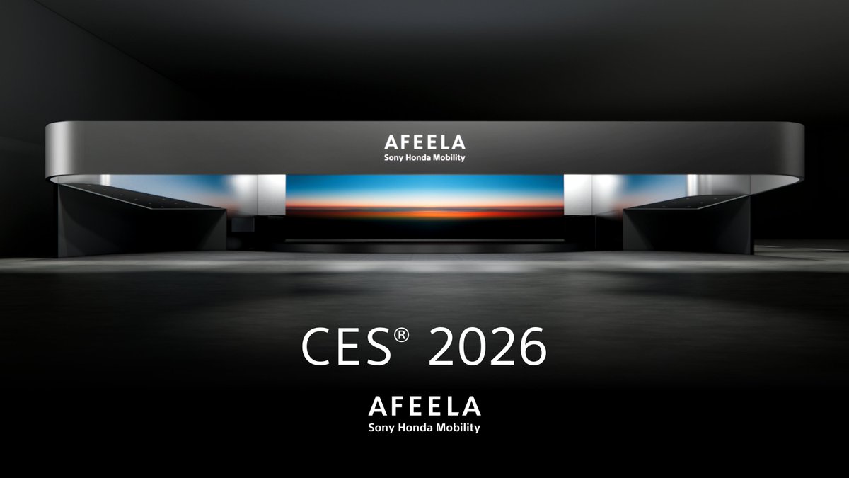 sshopnakamura's tweet image. ソニー・ホンダモビリティ、「CES 2026」に出展
｢AFEELA 1｣の先行量産車と、新たなコンセプトモデルを公開へ

2026年に米国でデリバリーを開始する｢AFEELA 1｣のPre-Productionモデル（先行量産車）を展示し、デリバリーに向けた最新の状況を紹介するとともに、新たなコンセプトモデルを公開。…