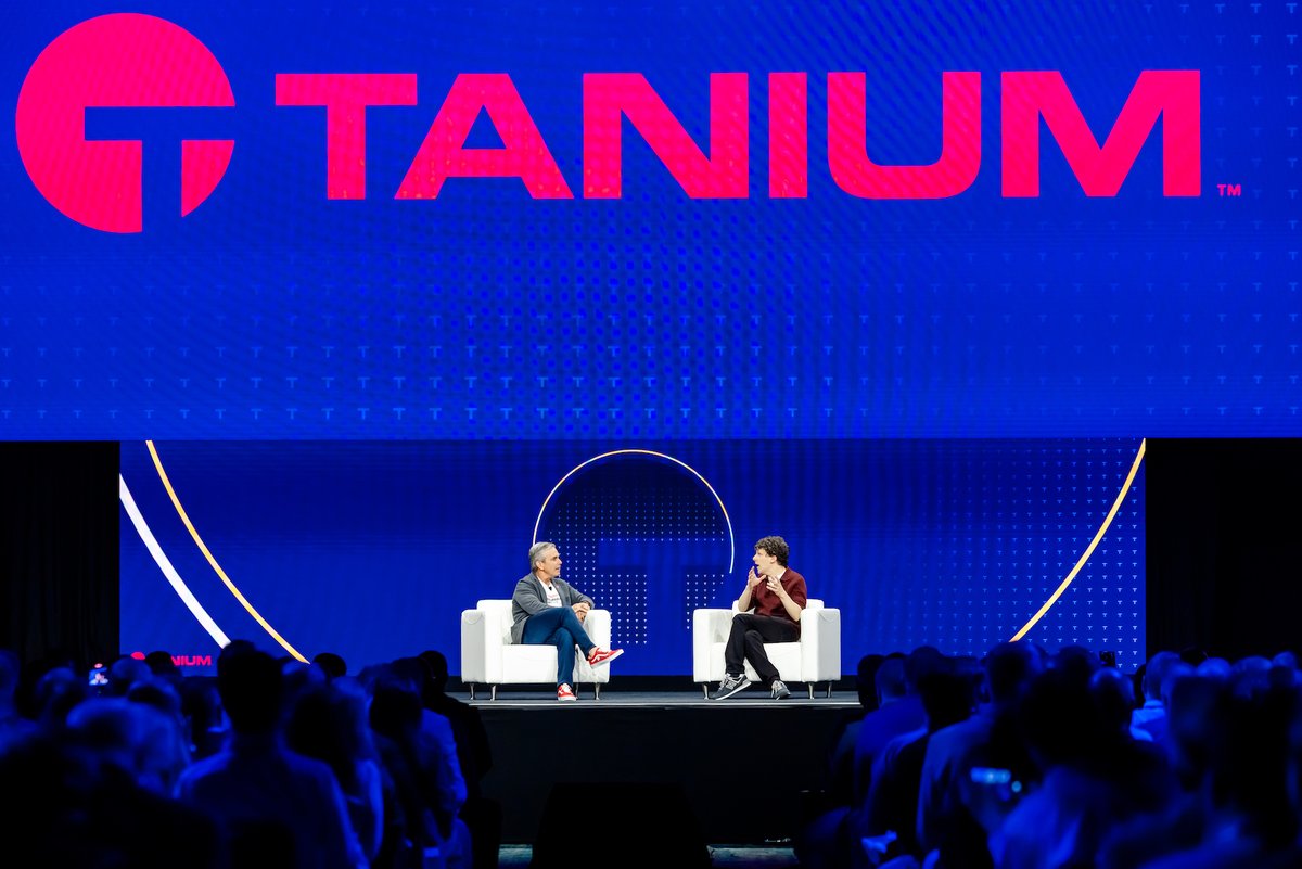 Tanium's tweet photo. Day 2 of #TaniumConverge delivered big ideas, bold announcements, and customers showing what real-time intelligence makes possible. 

The future of IT is taking shape... and this community is driving it forward!

#TaniumUnstoppable https://t.co/sS7bzUntor