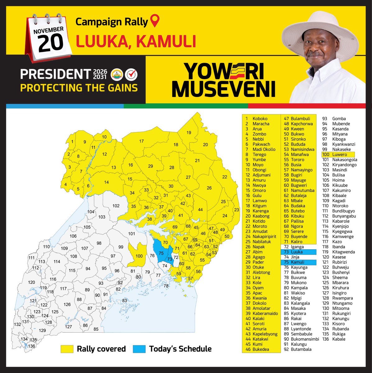Abantu baife abe’Luuka ne Kamuli, good morning. The NRM Chairman is coming to you today. #ProtectingTheGains