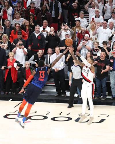 the blazers are going to be paying off the karmic debt from this moment for the rest of human history by losing to more buzzer beater threes from like upper mid tier talent than the rest of the league put together