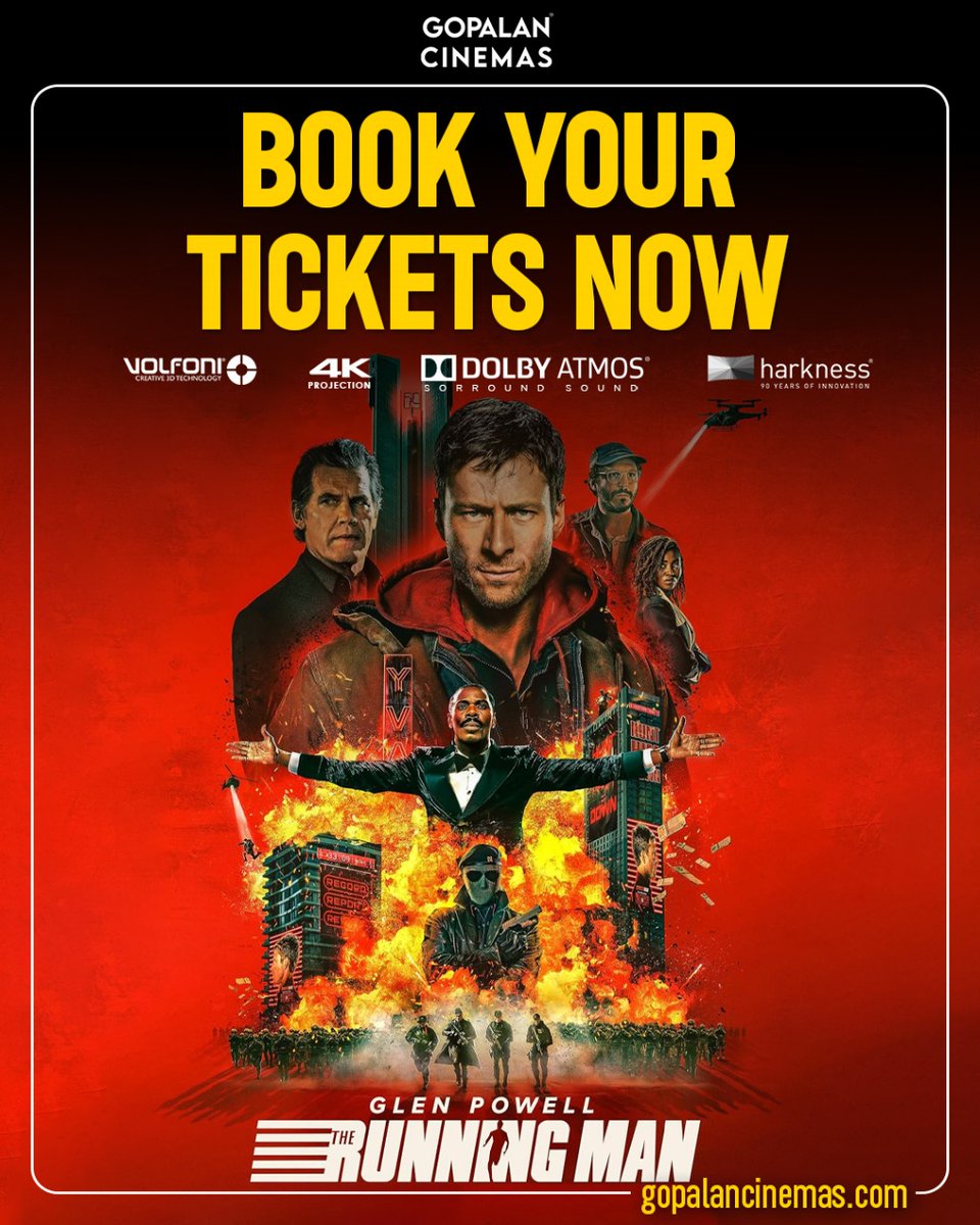 gopalan_cinemas's tweet image. 🎬 4 Blockbusters. One Epic Destination. Big-screen adrenaline starts here at Gopalan Cinemas - where action, emotion &amp;amp; pure entertainment hit different!
📷 Book Now: gopalancinemas.com #GopalanCinemas #NowShowing #BlockbusterWeekend #CinemaVibes #MovieMagic #BigScreen