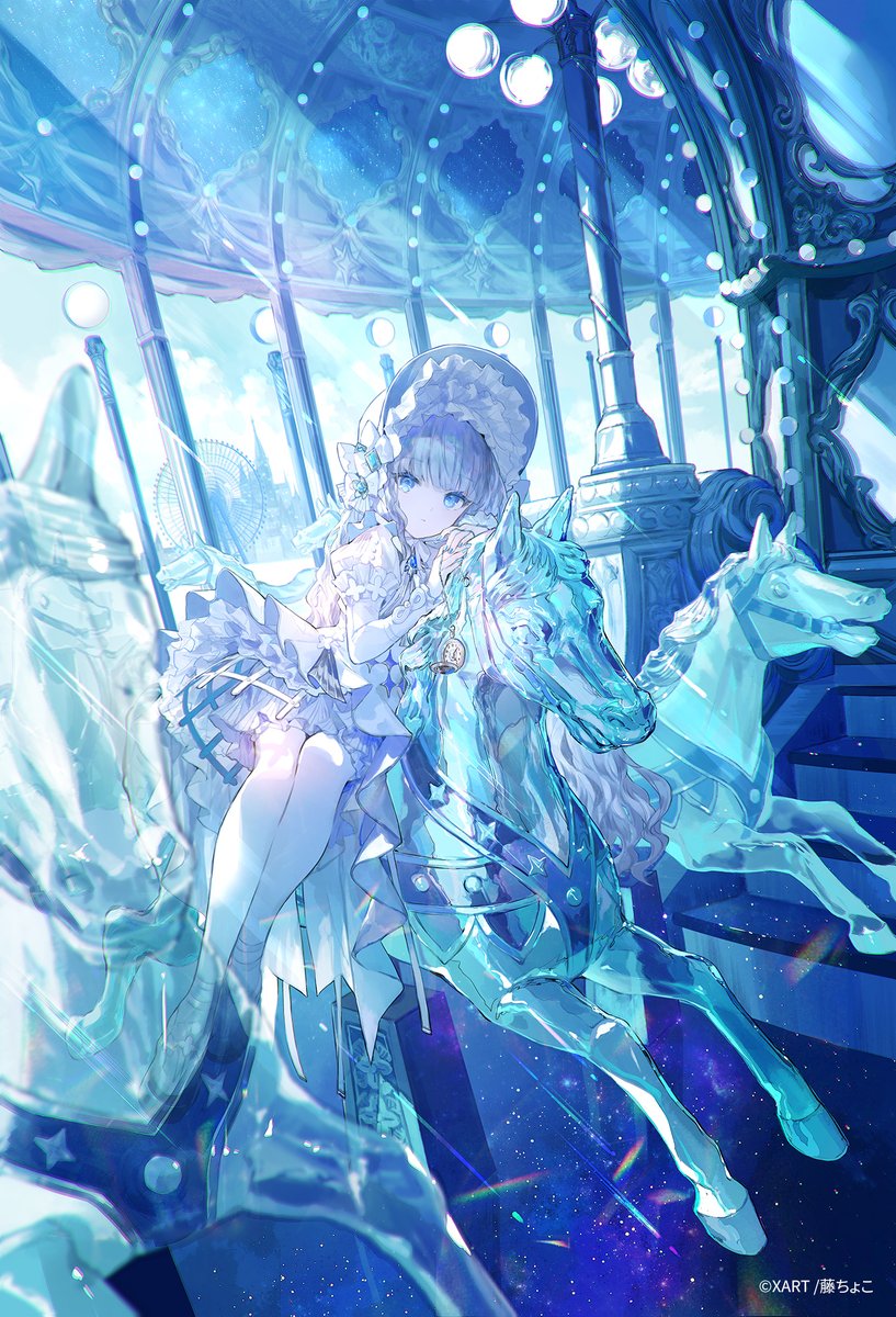 miku_emori's tweet image. 光る美少女展2025｜新作公開。

藤ちょこ先生描き下ろし最新作「廻り巡るメリー」。

本作の サイン入りA4ジークレー〈最終色稿プリント〉 を
抽選で1名の方へプレゼント。

応募は簡単。
この投稿に 一言だけ作品の感想をリプライするだけ。
たくさんのご応募お待ちしています。