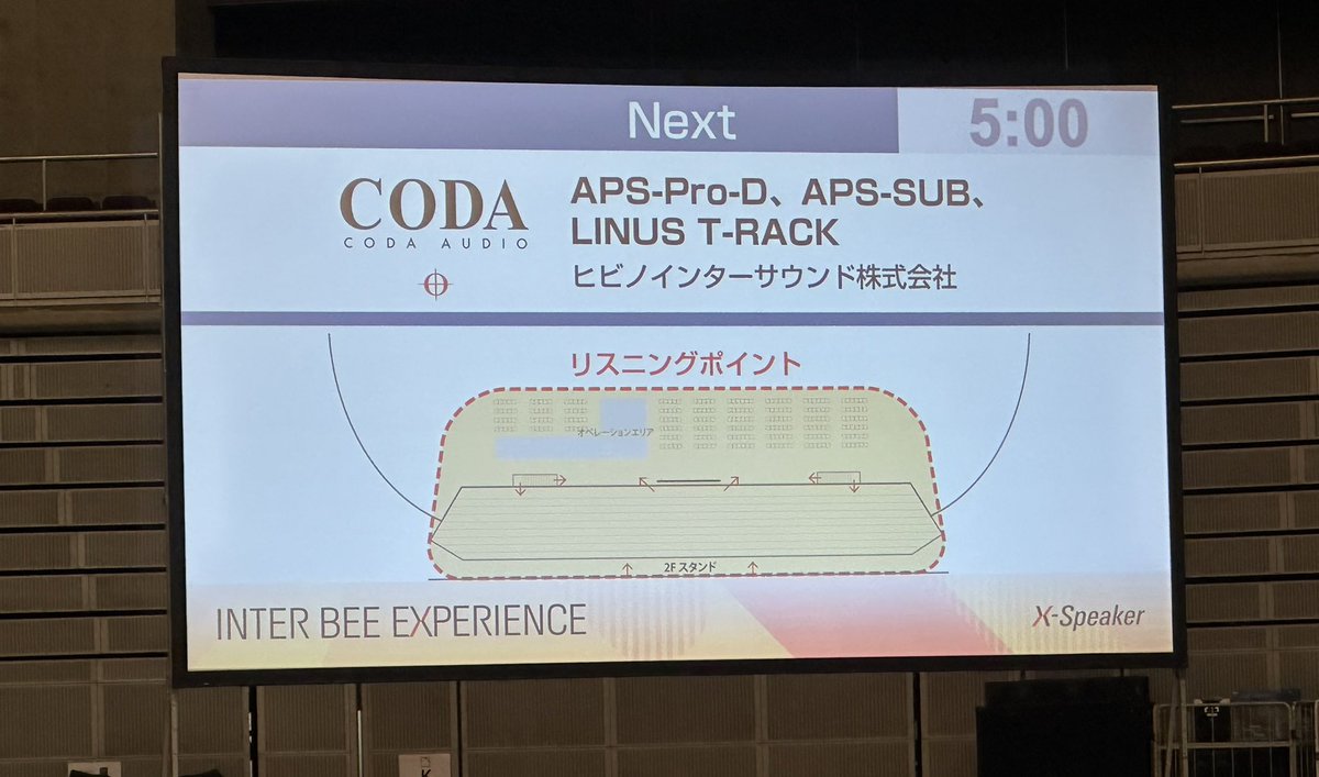 InterBEE_IBEX's tweet photo. 続きまして、14:40スタート！
CODA AUDIO
APS  PRO / APS SUB
#interbee2025
#xspeaker https://t.co/CKz1L8gcvA