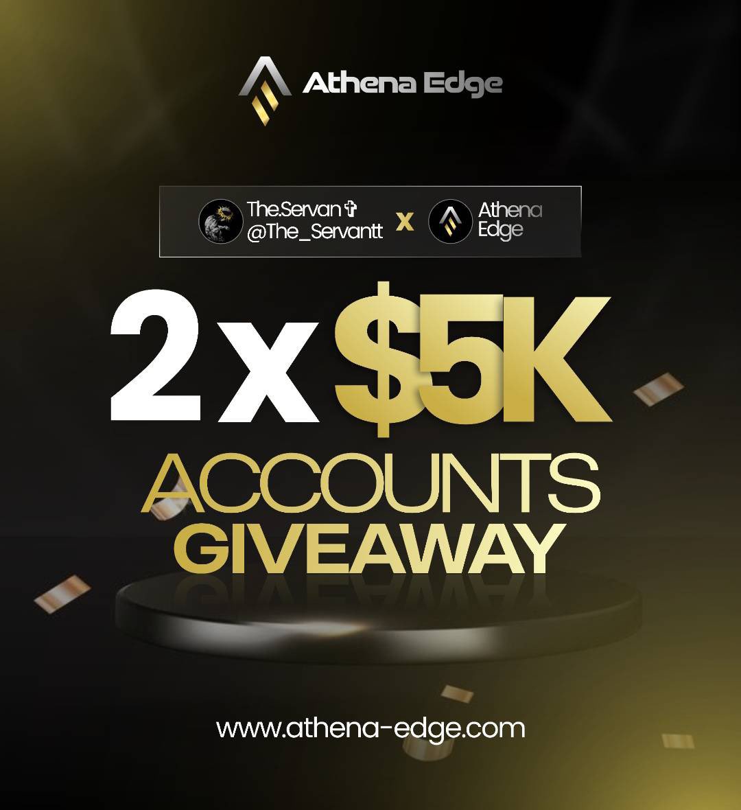 The_Servantt's tweet image. 🚨  $10,000 FUNDING GIVEAWAY 🚨

1️⃣Follow @The_Servantt | @athenaedgeuk | @heisdecent 
2️⃣Like &amp;amp; Repost
3️⃣Tag 3 Traders/Friends
4️⃣Join Discord discord.gg/DFpnUPuf

30% OFF ALL ACCOUNTS USE CODE ATHENA30🔥